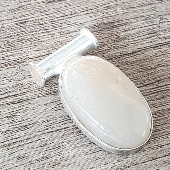 Handmade Rose Quartz Gemstone Set in 925 Sterling Silver Pendant 1.38", NWT - Picture 7 of 11